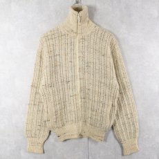 画像1: 70's PENDLETON USA製 ネップ混 ウールニットジップジャケット L  (1)