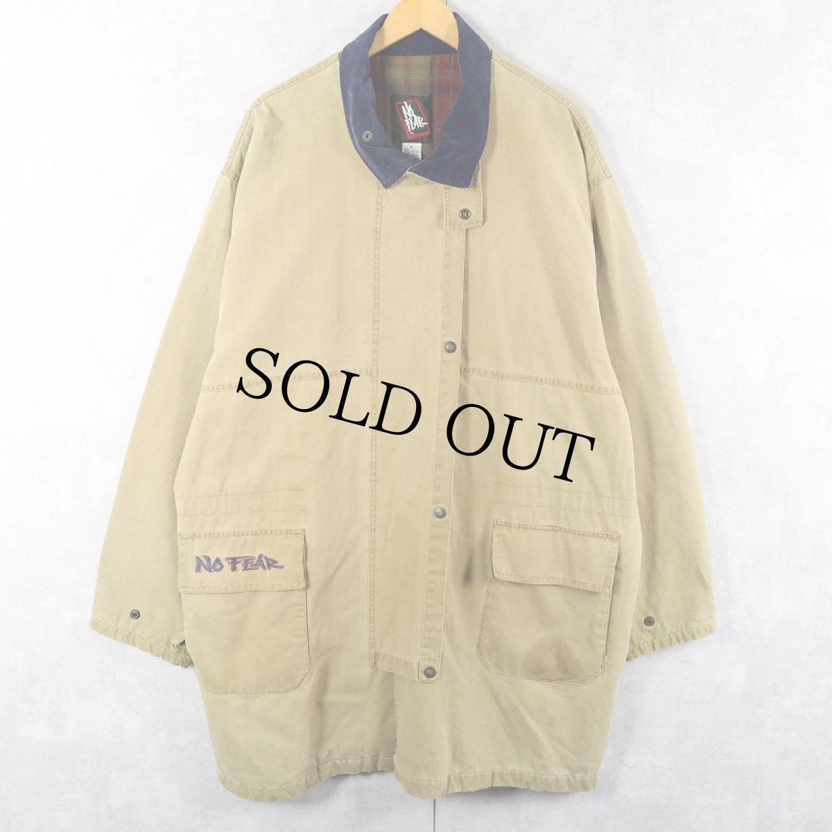 画像1: 90's NO FEAR フランネルライナー ダブルブレストワークジャケット XL (1)