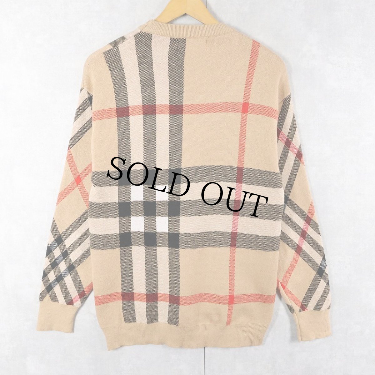 画像2: BURBERRY ノバチェック柄 ウールニットセーター (2)