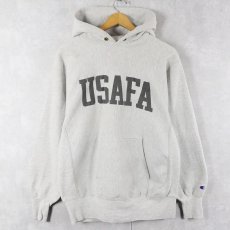 画像1: 90's Champion REVERSE WEAVE USA製 "USAFA" リフレクタープリントスウェットフーディー L (1)