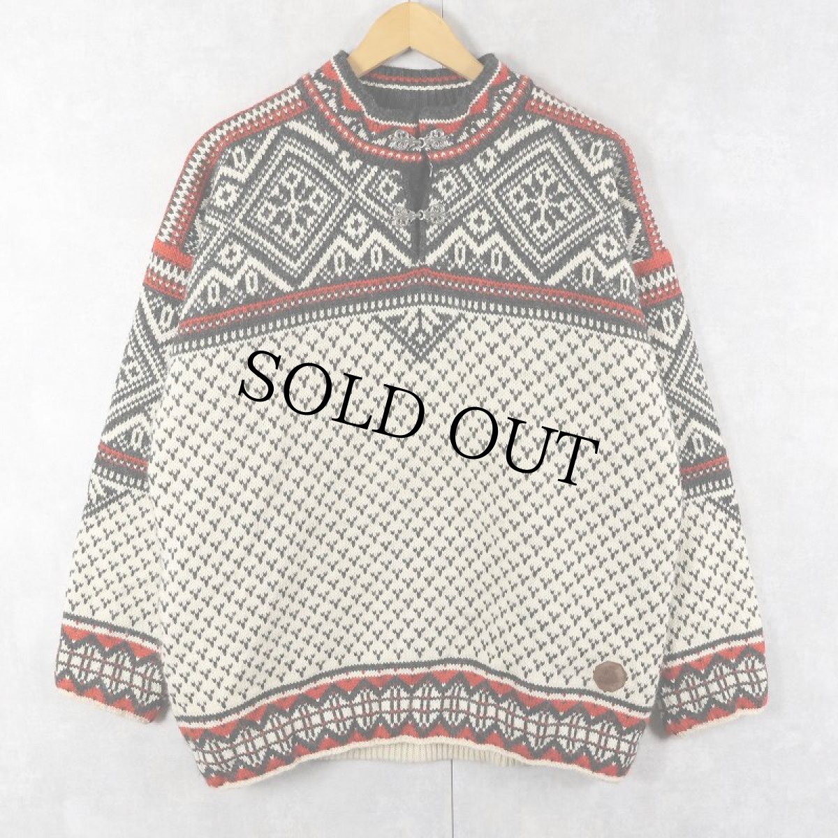 画像1: 90's Dale of Norway ノルディック柄 ウールニットセーター M (1)
