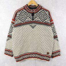 画像1: 90's Dale of Norway ノルディック柄 ウールニットセーター M (1)
