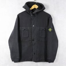 画像1: 90's STONE ISLAND ITALY製 ボアライナー スウェットパーカー BLACK L (1)