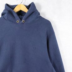 画像1: 80's Abercrombie&Fitch × Champion REVERSE WEAVE USA製 ロゴ刺繍 スウェットフーディー NAVY (1)