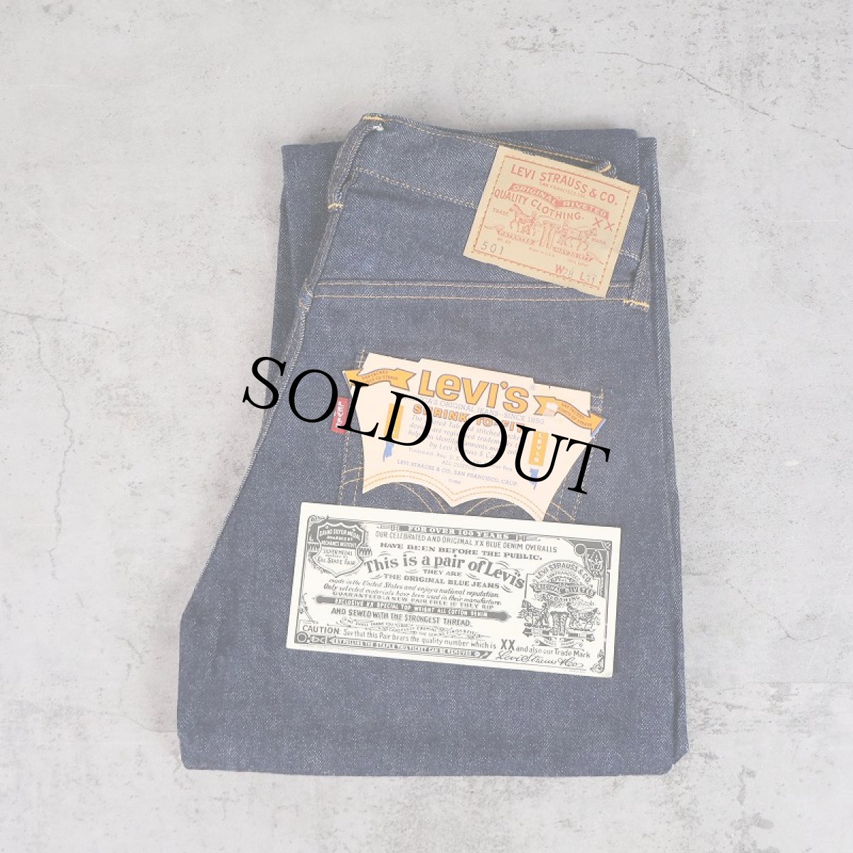 画像1: 60's LEVI'S 501 BIGE USA製 デニムパンツ DEADSTOCK W25 (1)