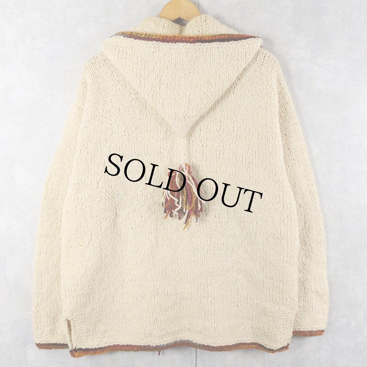 画像2: Bolivian Imports by Lucy ECUADOR製 ウールニットパーカー L (2)