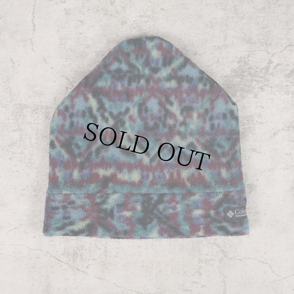 画像1: 90's Columbia USA製 総柄 フリースキャップ L/XL (1)