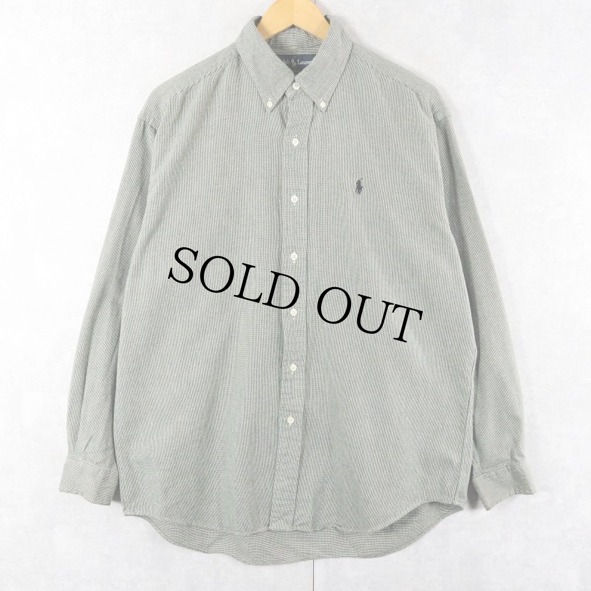 画像1: Ralph Lauren "BLAIRE" 千鳥格子柄 コットンボタンダウンシャツ M (1)