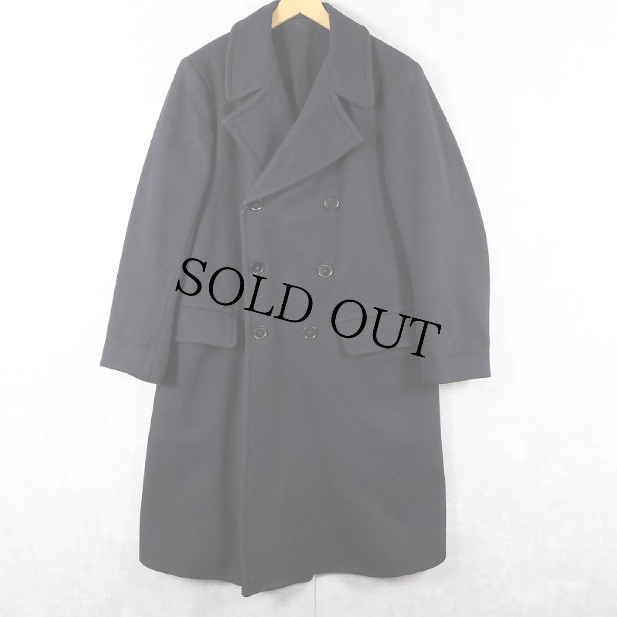 画像1: 40's Royal Navy ウールコート BLACK SIZE5 (1)