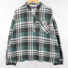 画像1: 90's GAP チェック柄 プルオーバーネルシャツ L (1)