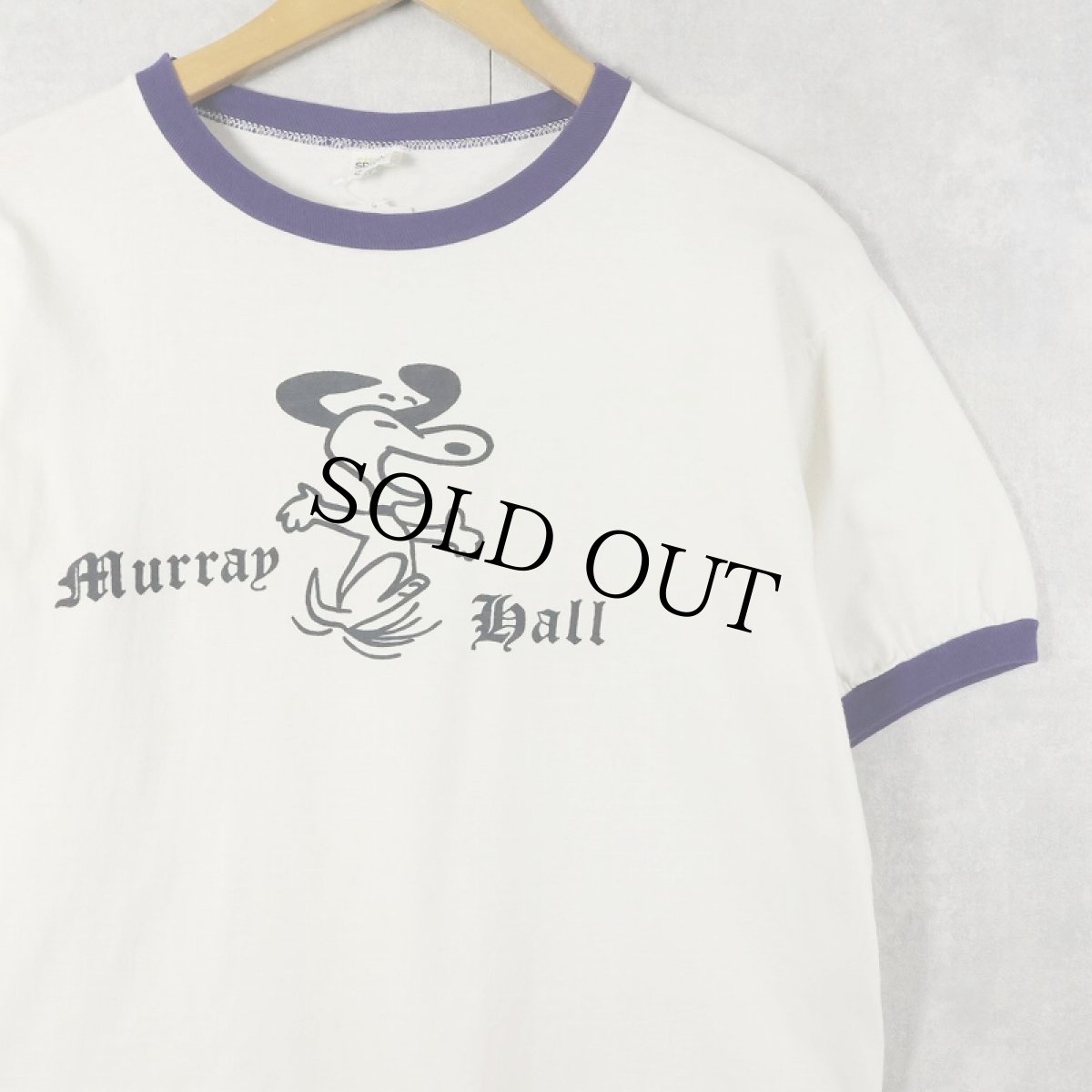 画像1: 60's Mayo Spruce USA製 "SNOOPY" プリントリンガーTシャツ M (1)