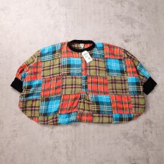 画像1: ivy jane チェック柄 パッチワークポンチョ XS (1)