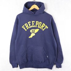 画像3: RUSSELL ATHLETIC "FREEPORT" ウイングフット プリントスウェットフーディー NAVY (3)