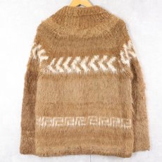 画像2: 柄織り モヘアニットカーディガン (2)