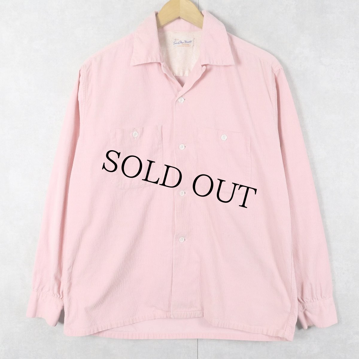 画像1: 60's Sandy Mac Donald オープンカラー コーデュロイシャツ M (1)