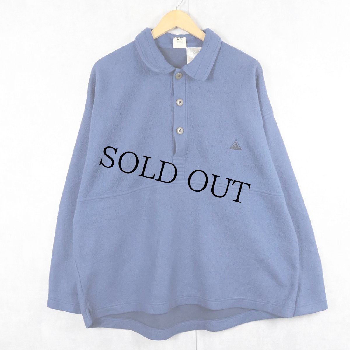 画像1: 90's NIKE ACG ロゴ刺繍 フリースプルオーバーシャツ L (1)