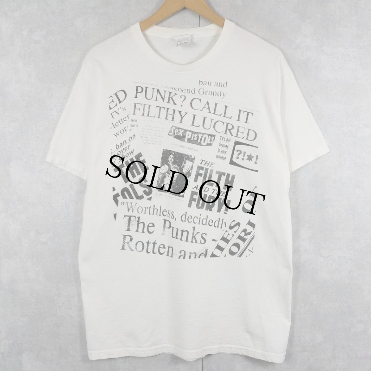 画像1: Sex Pistols パンクロックバンドTシャツ L (1)