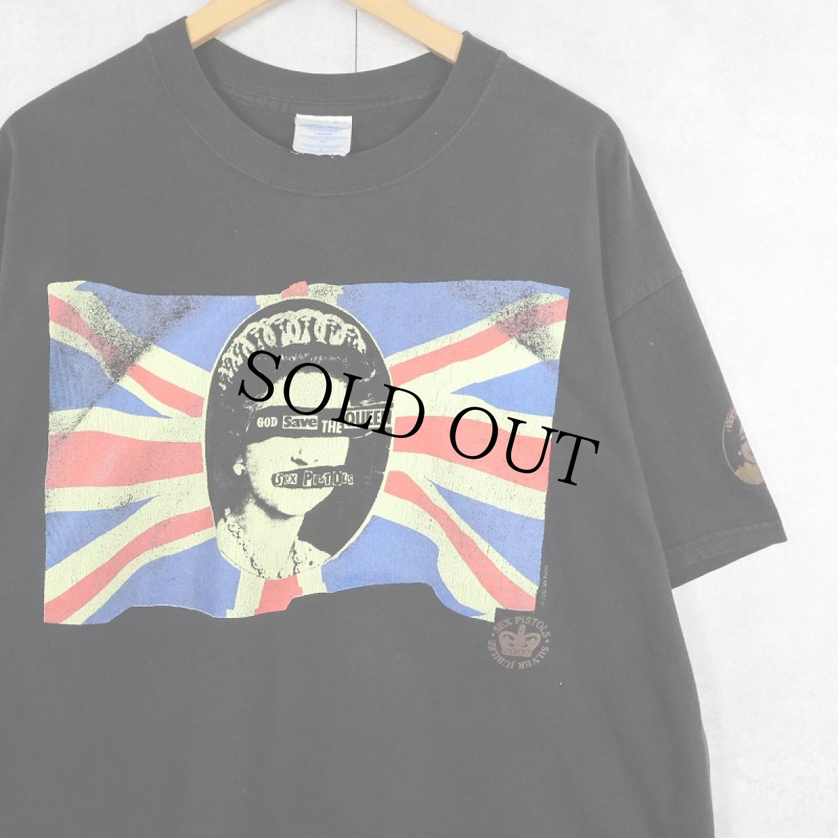 画像1: 2002 Sex Pistols "GOD SAVE THE QUEEN" パンクロックバンドTシャツ BLACK XL (1)