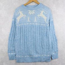 画像1: 60's Jersild トナカイ柄 アクリルニットセーター SIZE40 (1)