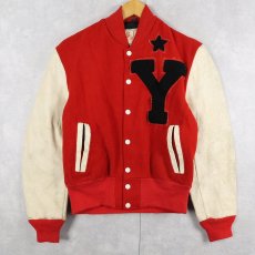 画像1: 50〜60's De Long ウール×レザー スタジャン (1)