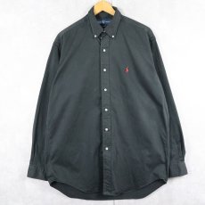 画像1: Ralph Lauren "BLAKE" コットンツイル ボタンダウンシャツ BLACK M (1)