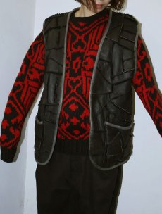 画像2: パッチワーク ムートンベスト (2)