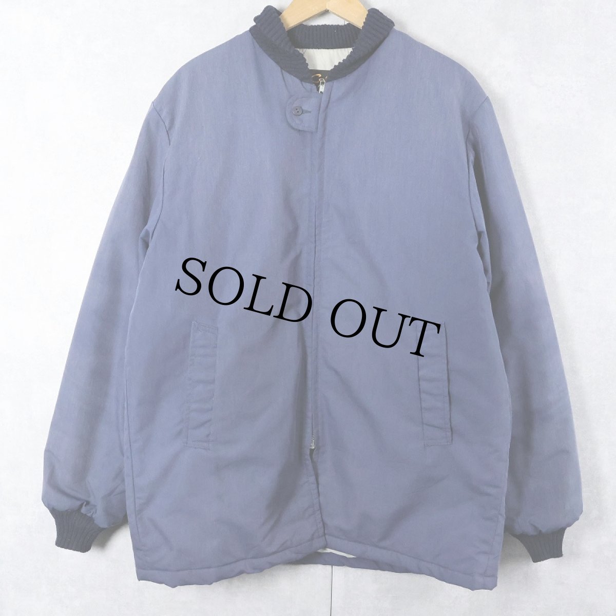 画像1: 70's Cal Craft USA製 キルティングライナー 中綿入り ファラオジャケット NAVY  (1)