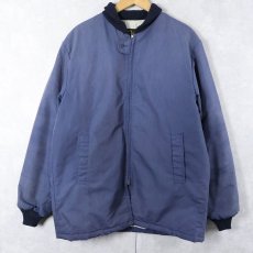 画像1: 70's Cal Craft USA製 キルティングライナー 中綿入り ファラオジャケット NAVY  (1)