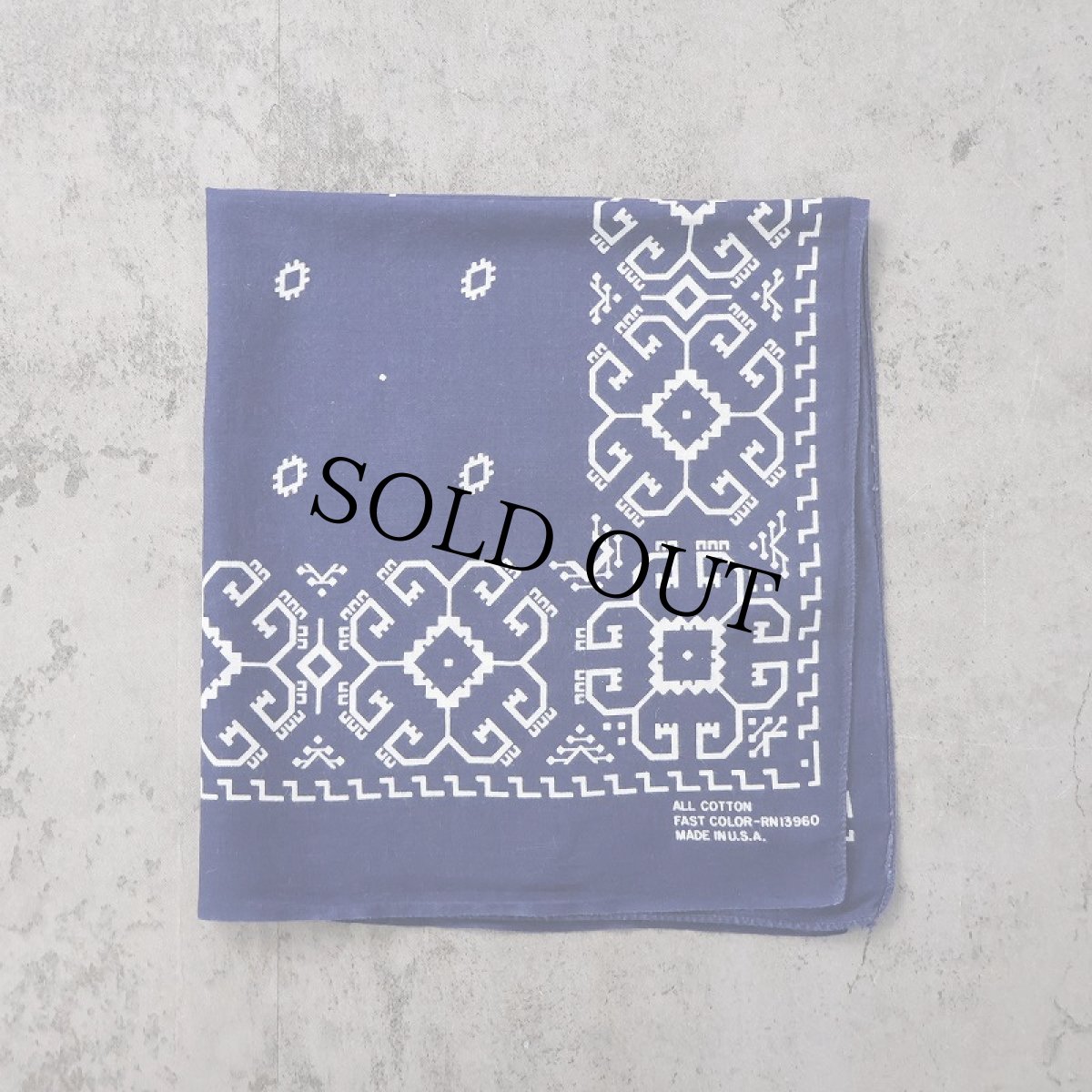 画像1: 70's FAST COLOR USA製 ライトニング柄 バンダナ (1)