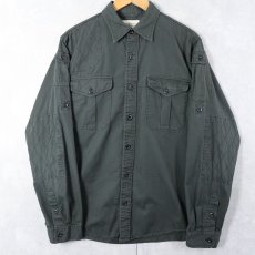 画像1: Ralph Lauren DENIM&SUPPLY ガンパッチ付き ハンティングシャツ GREYISH GREEN XL (1)