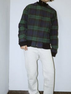 画像2: POLO Ralph Lauren USA製 ブラックウォッチチェック柄 オイルドジャケット S (2)