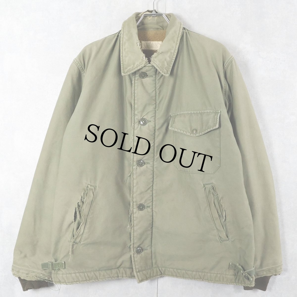 画像1: 60〜70's U.S.NAVY A-2 初期型 デッキジャケット LARGE (1)