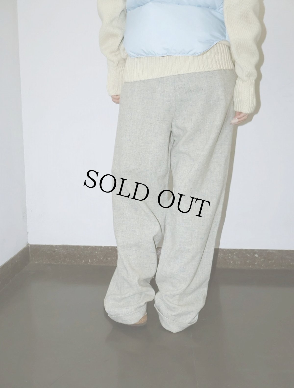 画像2: 60's カスリ柄 2タック ウールスラックス W31 (2)