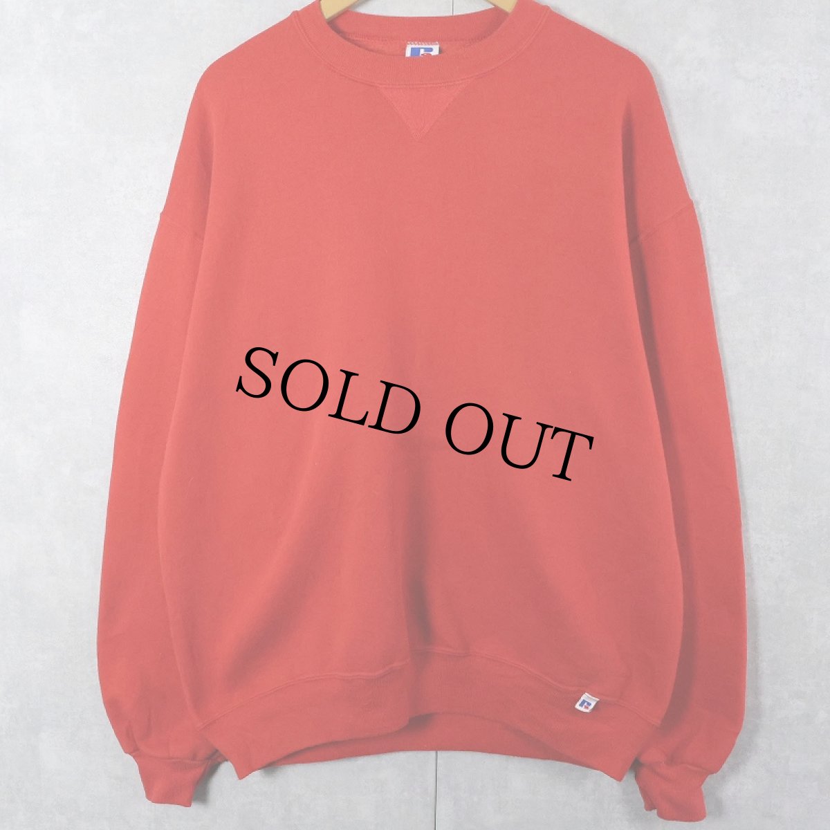 画像1: 90's RUSSELL ATHLETIC USA製 前V 無地スウェット XL (1)