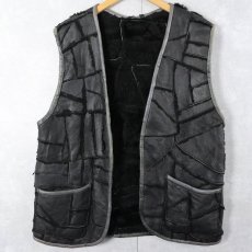 画像3: パッチワーク ムートンベスト (3)