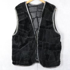 画像4: パッチワーク ムートンベスト (4)