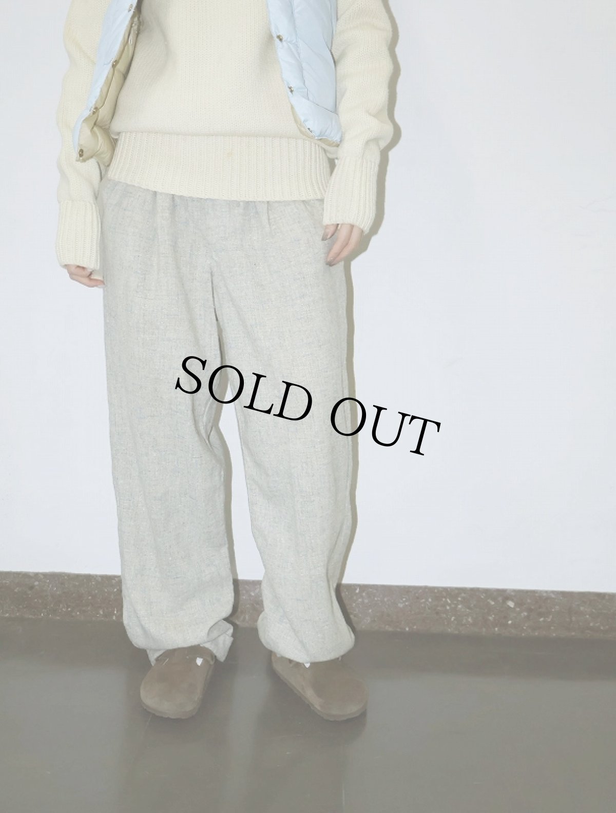 画像1: 60's カスリ柄 2タック ウールスラックス W31 (1)