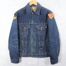 画像1: 60〜70's LEVI'S 70505 BIGE USA製 スタッズカスタム デニムジャケット (1)