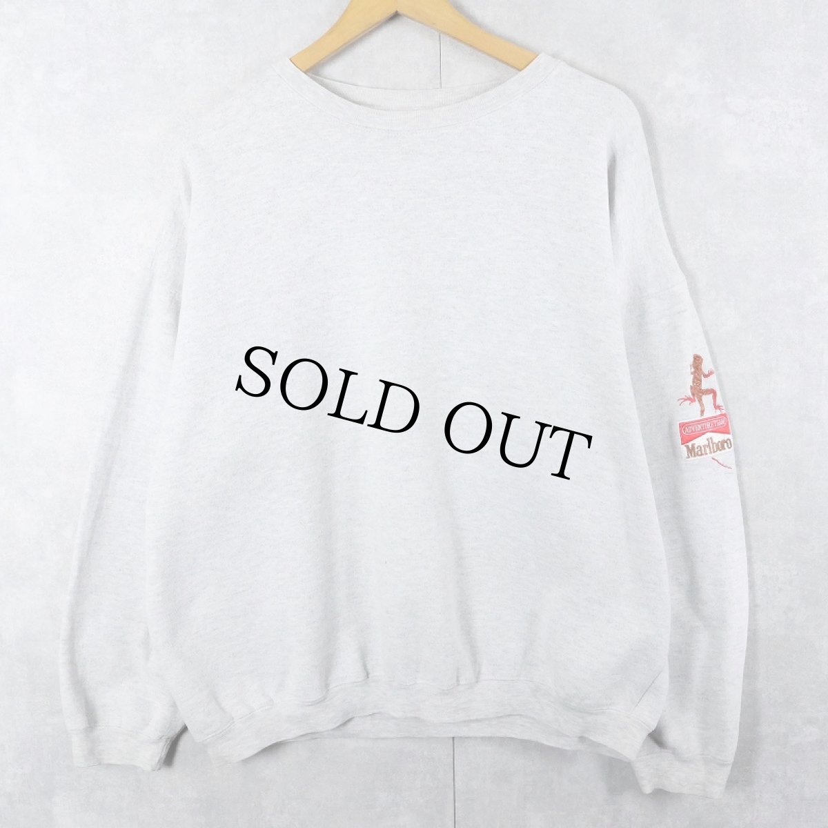 画像1: 90's Marlboro ADVENTURE TEAM トカゲ刺繍 タバコ企業スウェット L (1)