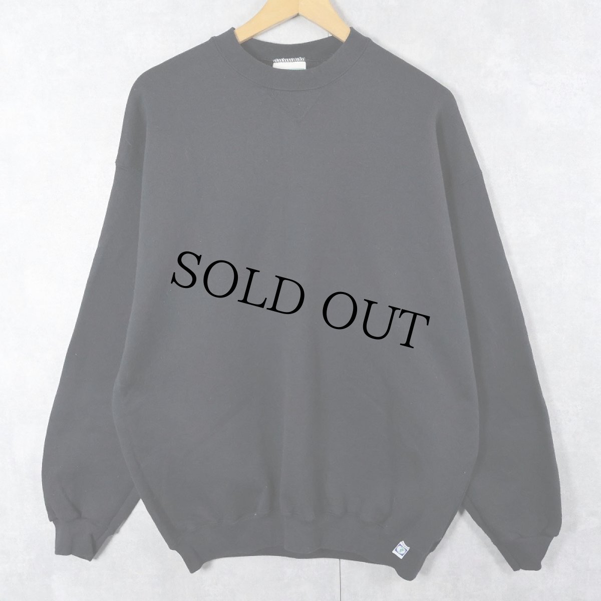 画像1: 90's DISCUS ATHLETIC 前V 無地スウェット BLACK XL (1)