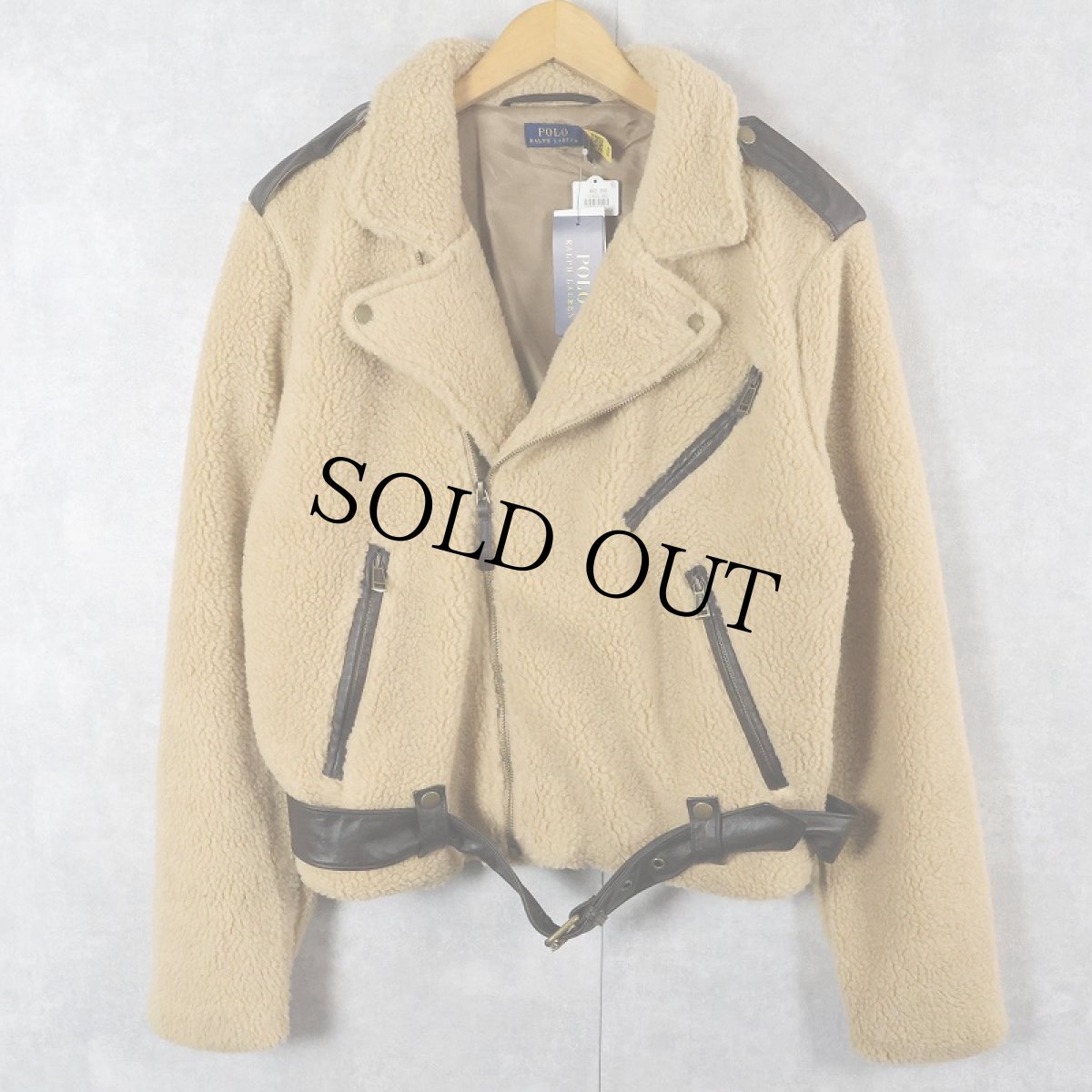 画像1: POLO Ralph Lauren "Double Riders Type" ボアライダースジャケット タグ付き未使用 L  (1)