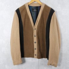 画像1: 70's Brad Whitney 切り替えデザイン ニットカーディガン  (1)