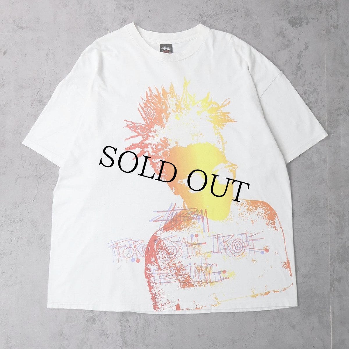 画像1: STUSSY "FOR JAH IRIE FEELING" 大判プリントTシャツ XL (1)