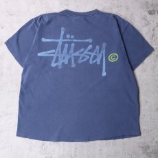 画像1: 90's STUSSY USA製 ロゴプリントTシャツ NAVY XL (1)