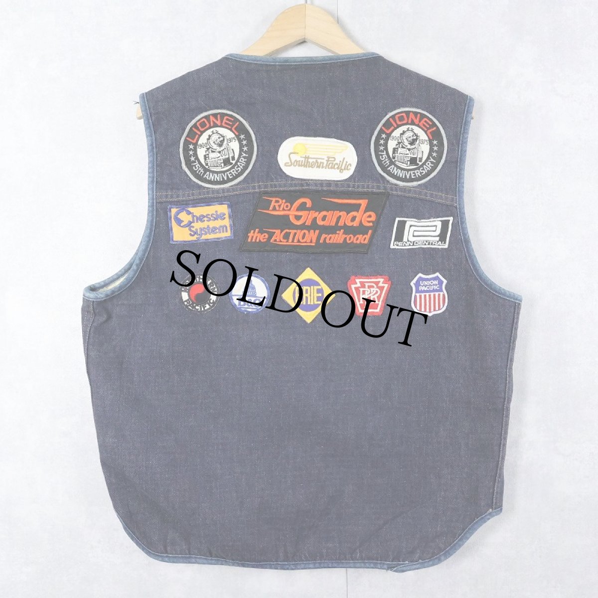 画像2: 70's Sears ROSEBUCKS ワッペン付き バットダイ ボアライナーデニムベスト (2)