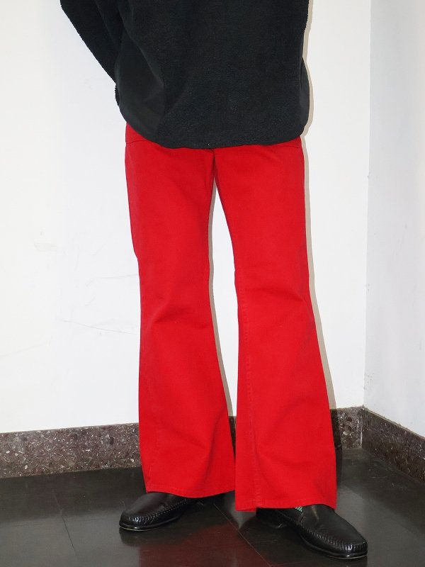 70s 70年代 リーバイス ビッグE フレアパンツ ブーツカット 赤 レッド