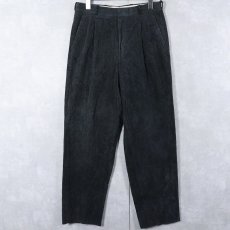 画像2: 80's Sears ヘリンボーン柄 2タック コーデュロイパンツ BLACK W29 (2)