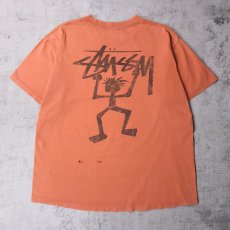 画像1: 80's STUSSY USA製 シャドーマンプリントTシャツ XL (1)