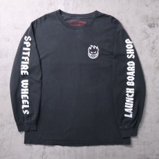 画像1: SPITFIRE WHEELS ロゴプリントロンT BLACK L (1)