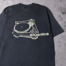 画像1: 80's STUSSY USA製 "STUSNICS" パロディプリントTシャツ BLACK L (1)
